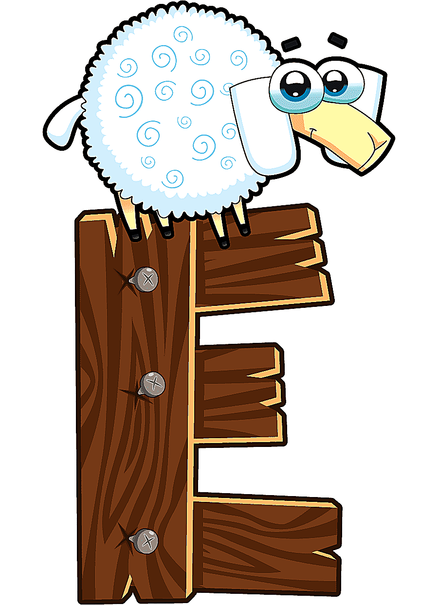 png clipart cartoon wooden animals letter e cartoon letters solid wood letters