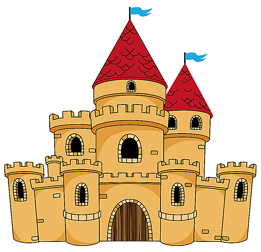 png clipart castle cartoon drawing old castle beige and red castle animated illustration b