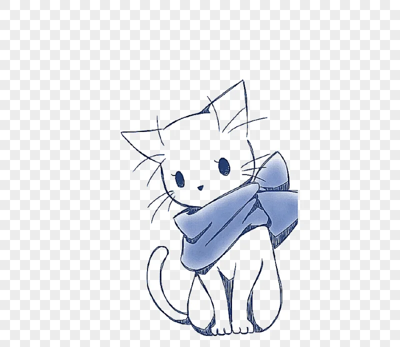 png clipart cat anime drawing kavaii animated cartoon painted white cat watercolor paintin