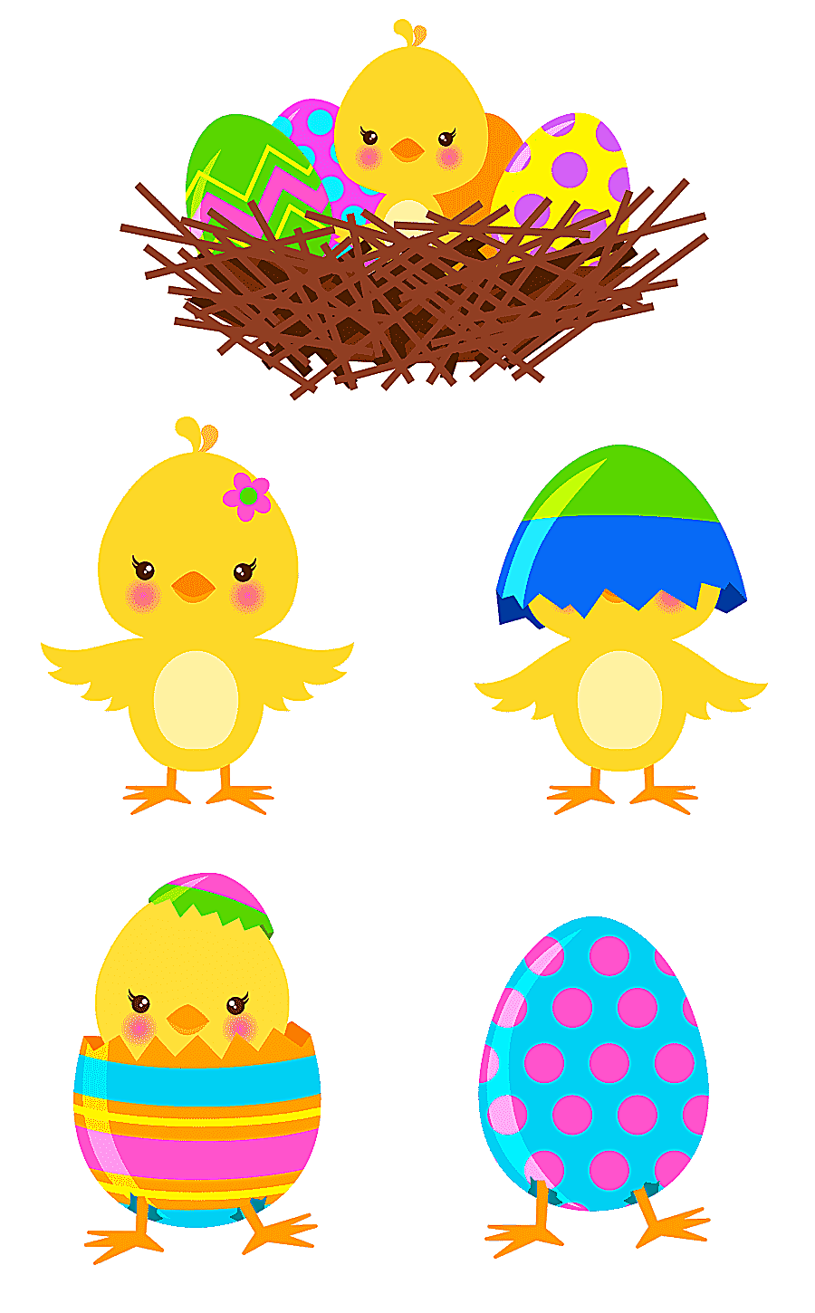 png clipart chicken chick egg and nest illustration chicken easter egg easter chicks set f