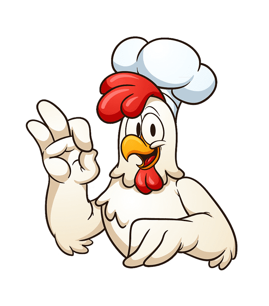 png clipart chicken wearing a chef s hat food cartoon