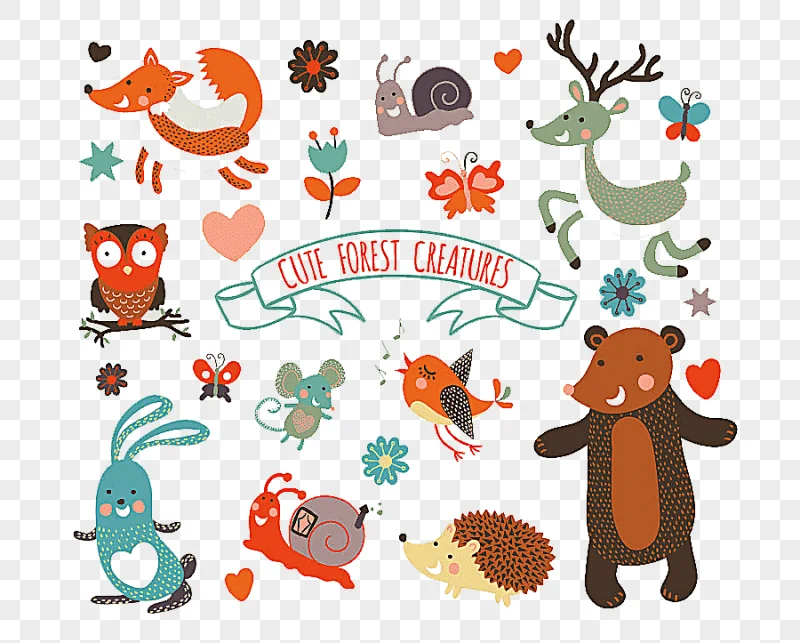 png clipart creative cartoon forest animals forest animal