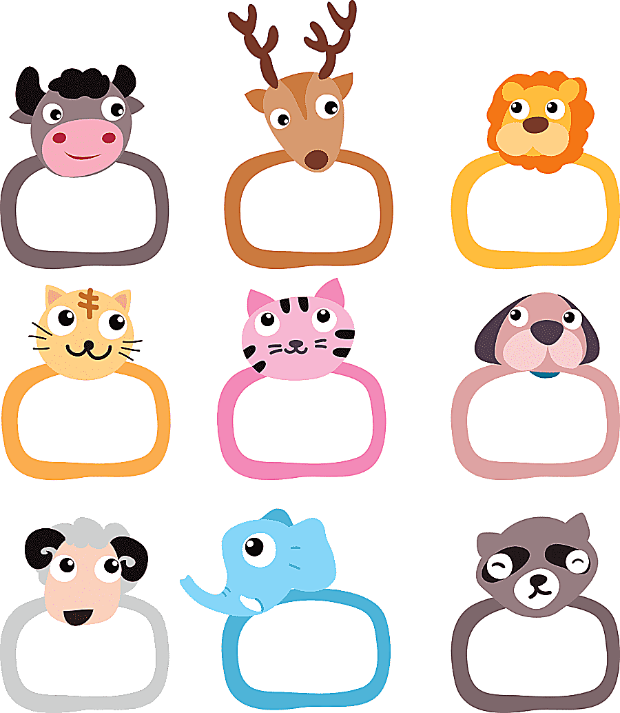 png clipart cute cartoon animals frames collection