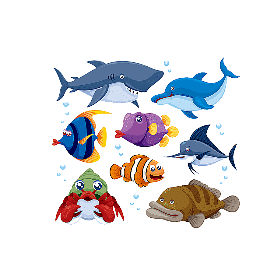png clipart cute cartoon marine animals aquatic creatures shark