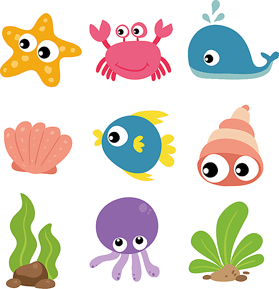 png clipart cute cartoon sea animals collection