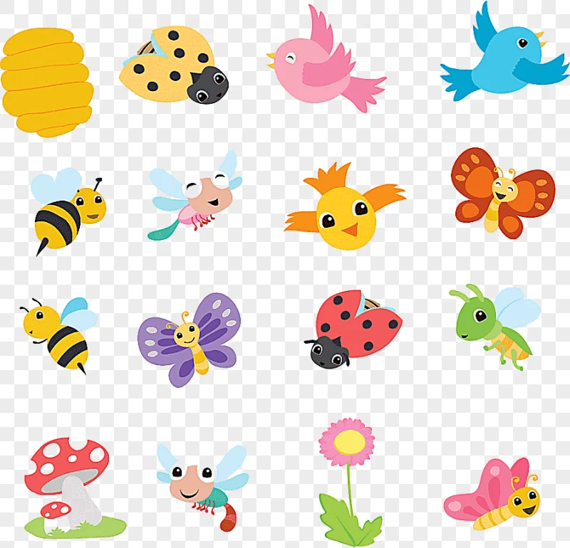 png clipart cute cartoon spring animals collection