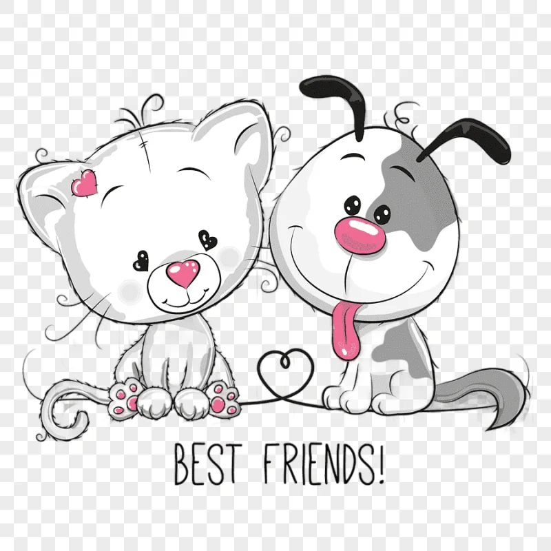 png clipart dog cat relationship puppy pet cartoon animal cartoon gray dog and white cat i