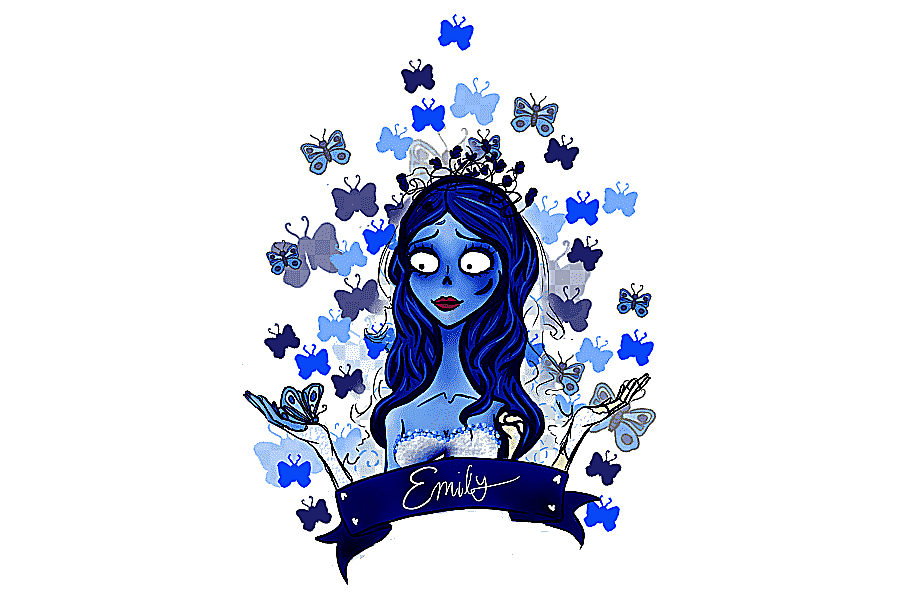 png clipart drawing anime cartoon corpse bride blue poster