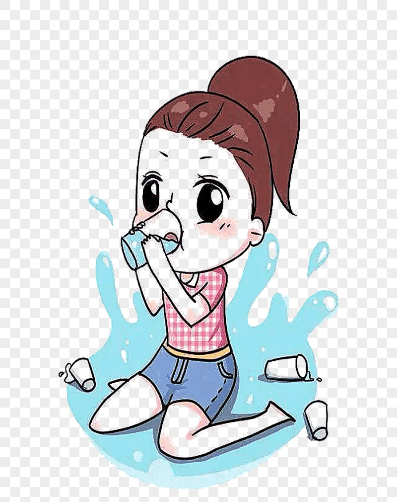 png clipart drinking thirst cartoon animation the little girl drinks water comics child