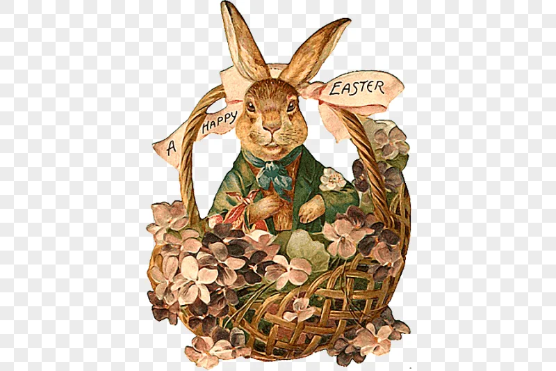 png clipart easter bunny easter basket easter postcard frohe ostern easter egg vintage clo