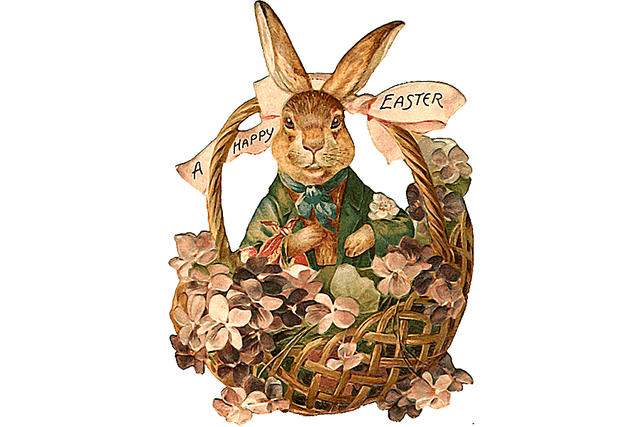 png clipart easter bunny easter basket easter postcard frohe ostern easter egg vintage clo