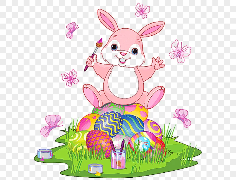 png clipart easter bunny easter egg easter bunny with eggs and grass flower fictional char