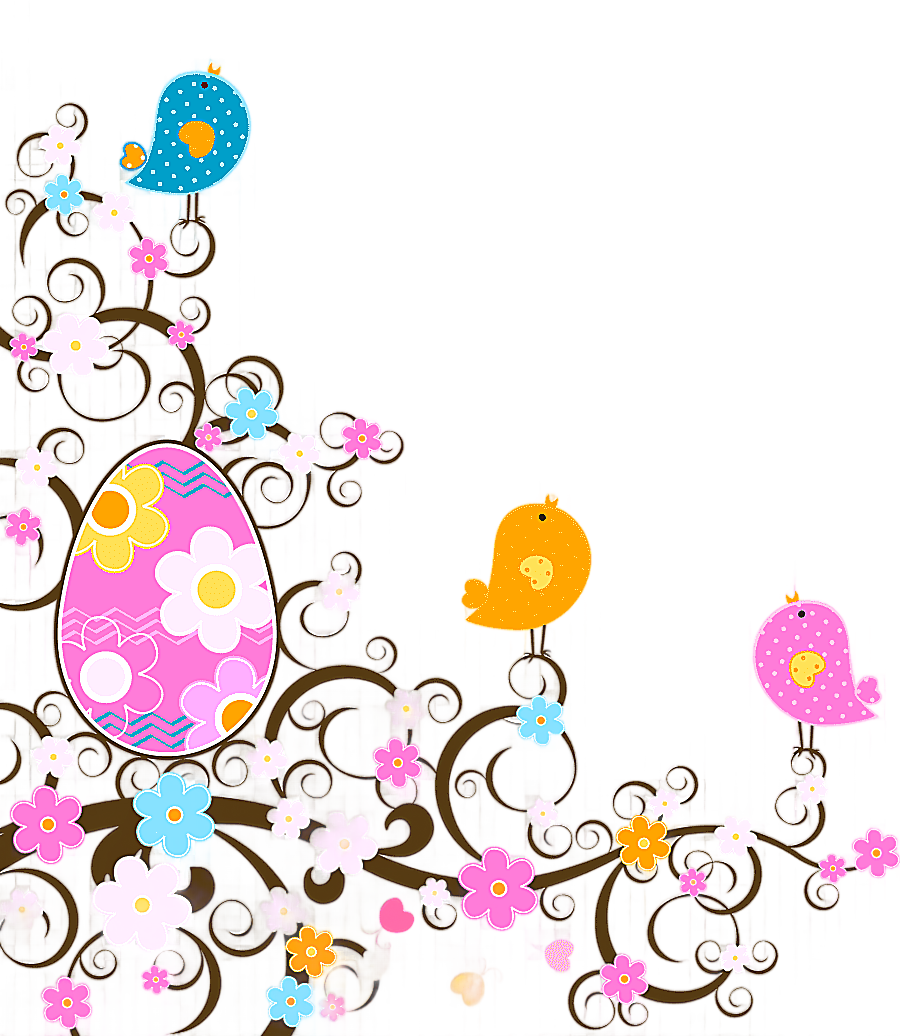 png clipart easter bunny easter egg easter decoration with flowers pink blue and white flo