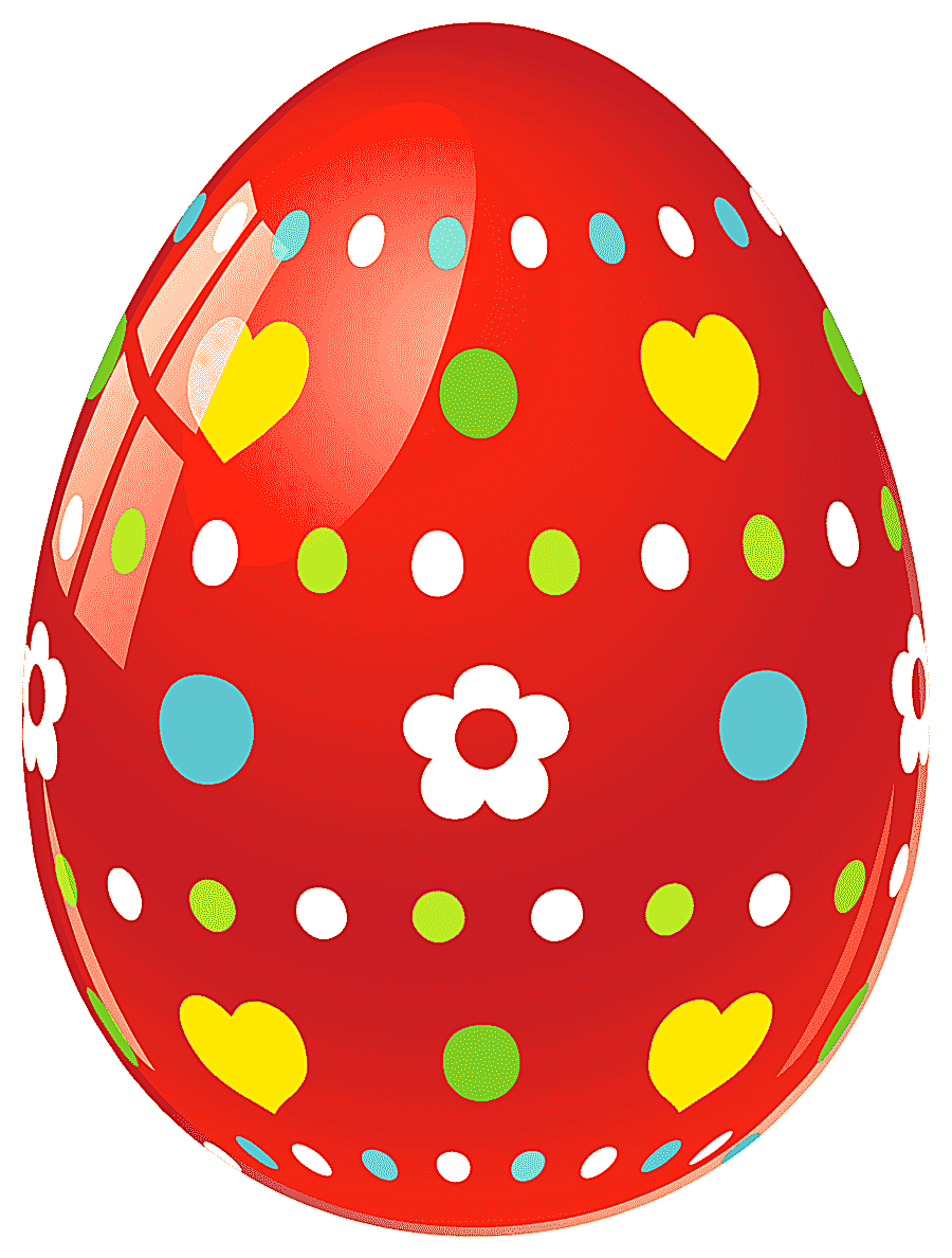 png clipart easter bunny easter egg egg decorating red easter egg with flowers and hearts
