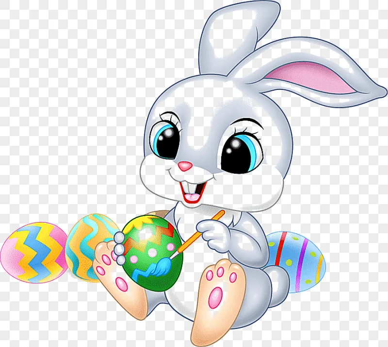 png clipart easter bunny gray rabbit cartoon