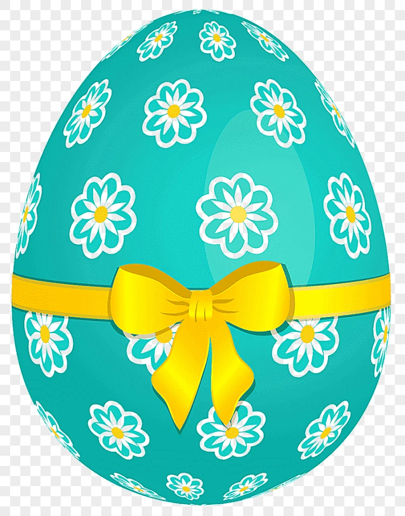 png clipart easter egg easter basket sky blue easter egg with flowers and yellow bow green