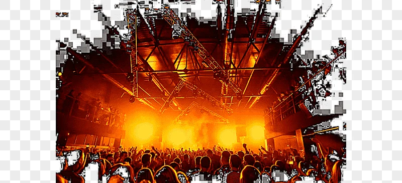 png clipart enthusiastic crowd concert stage spotlight light