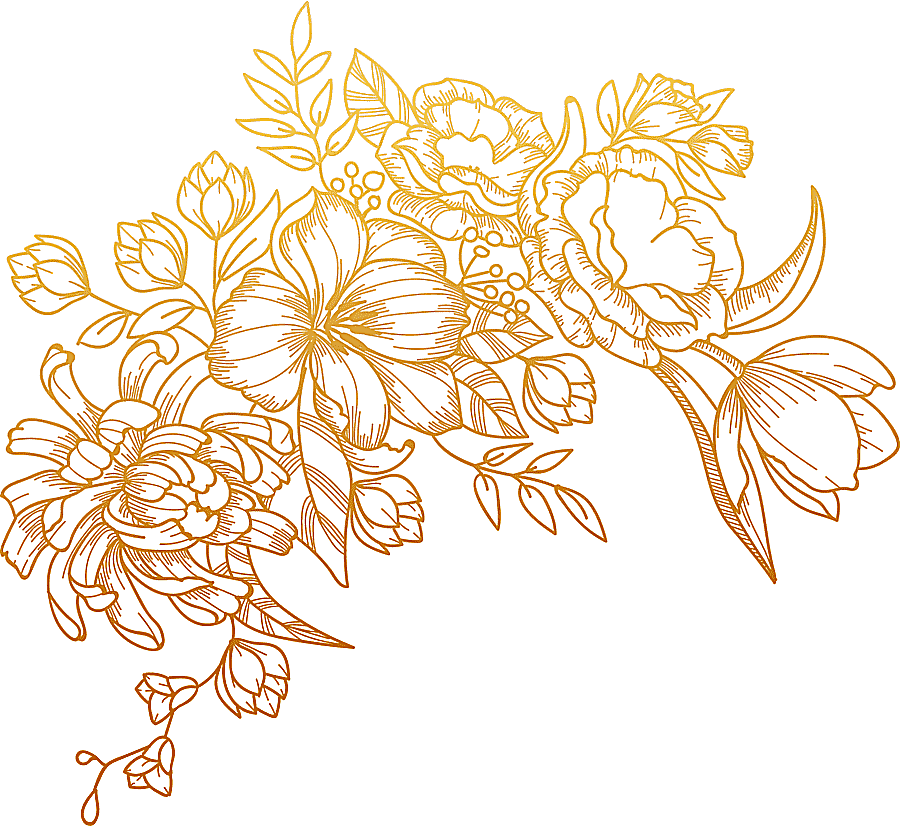 png clipart euclidean flower painted golden flowers brown floral illustration watercolor p