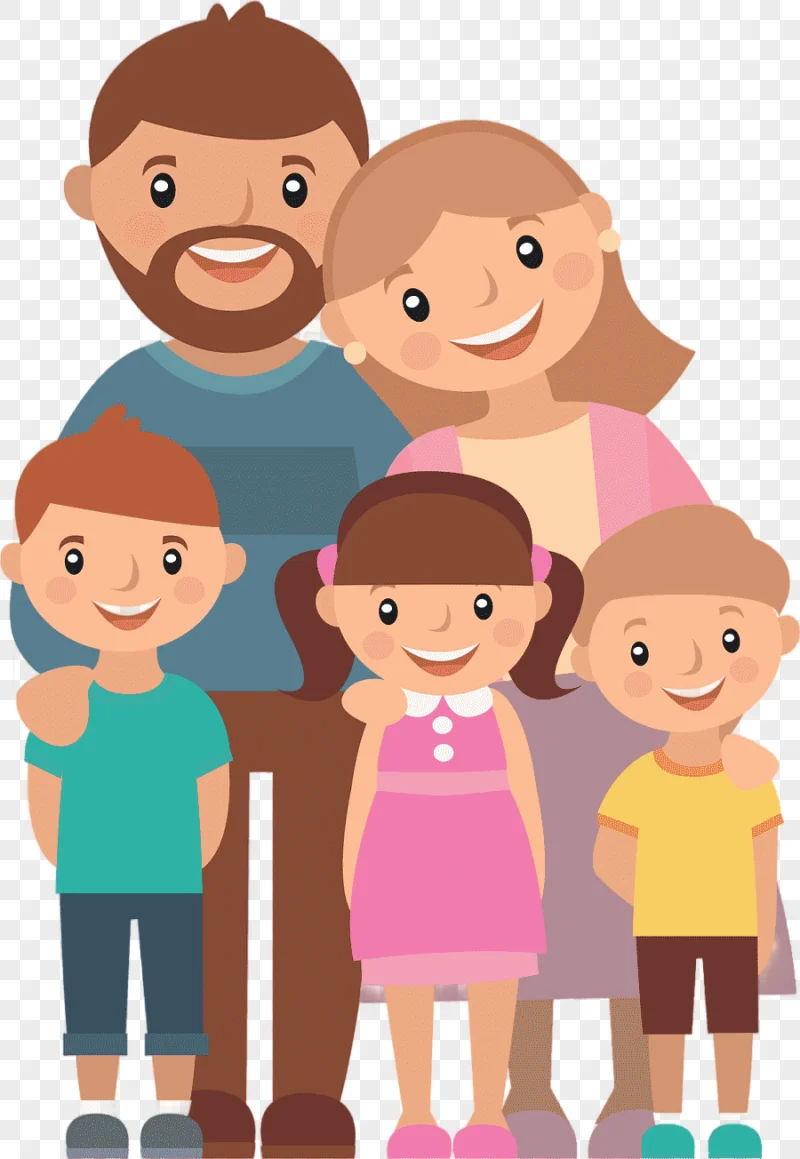 png clipart family cartoon family child hand