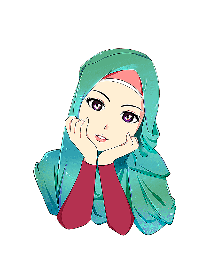 png clipart female anime character hijab cartoon islam muslim drawing hijab face manga