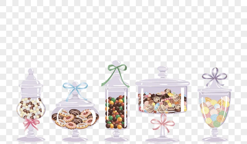 png clipart five assorted candy jars illustration candy candy jar painted food