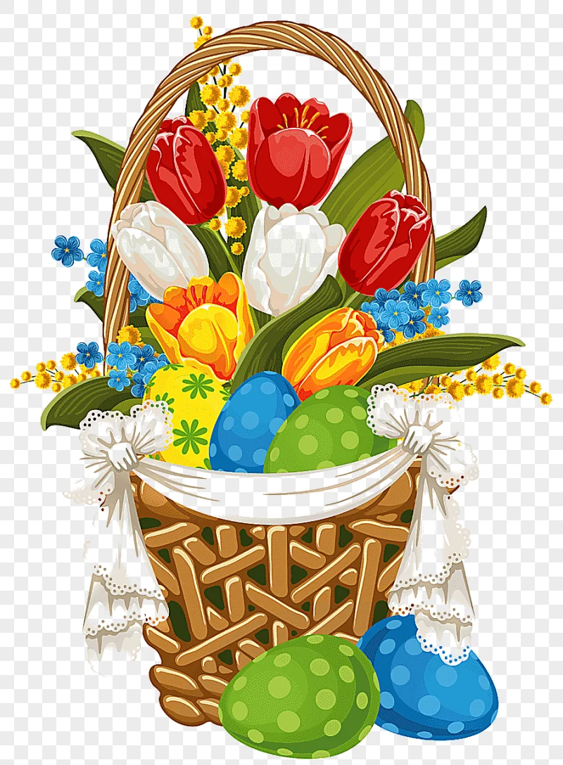 png clipart flowerpot painted easter basket with easter eggs flower arranging food