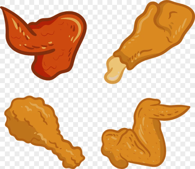 png clipart four assorted part chickens illustration fried chicken buffalo wing french fri