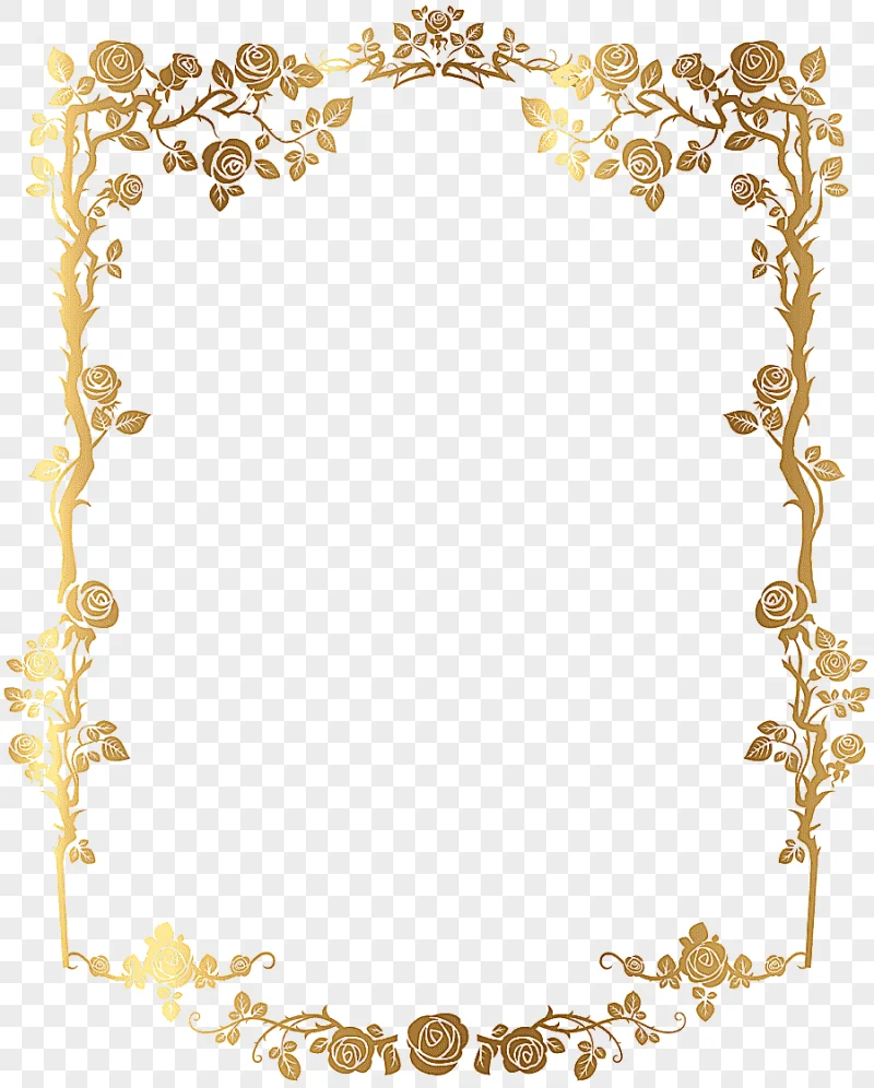 png clipart frame golden rectangular french floral border gold floral frame digital artwor