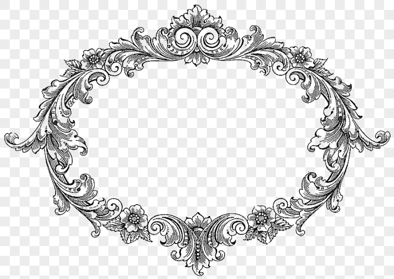 png clipart frame vintage clothing vintage border frame white and black floral wreath illu