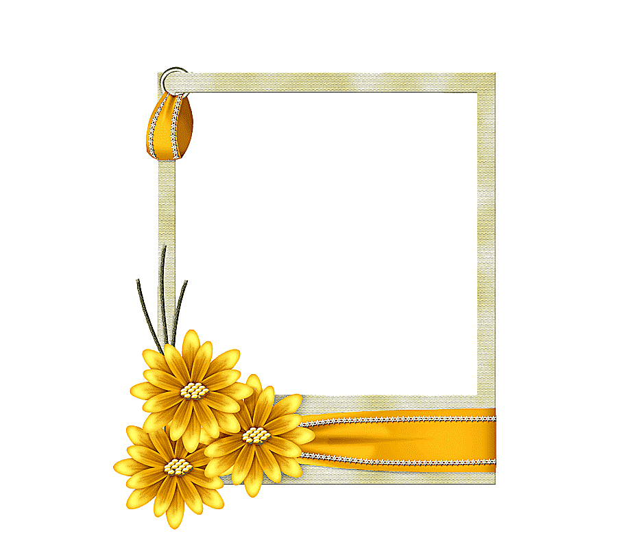png clipart frames flower yellow flowers border blue rectangle