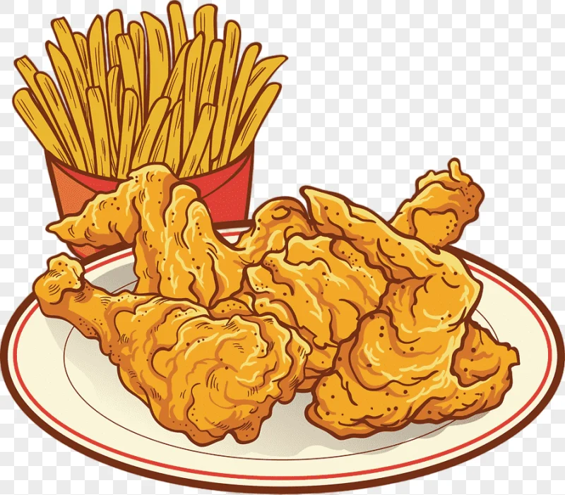 png clipart fried chicken french fries chicken nugget junk food fried chicken wings set pa