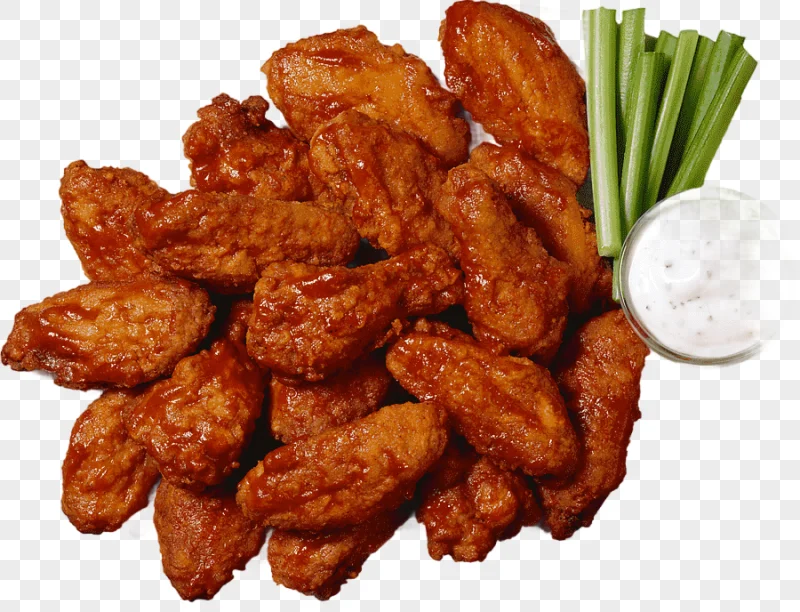 png clipart fried nuggets with mayonnaise and leek on white ceramic tray buffalo wing barb