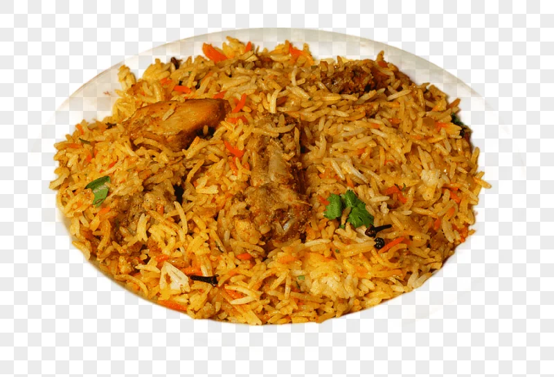 png clipart fried rice and meat on white ceramic plate fizzy drinks hyderabadi biryani chi