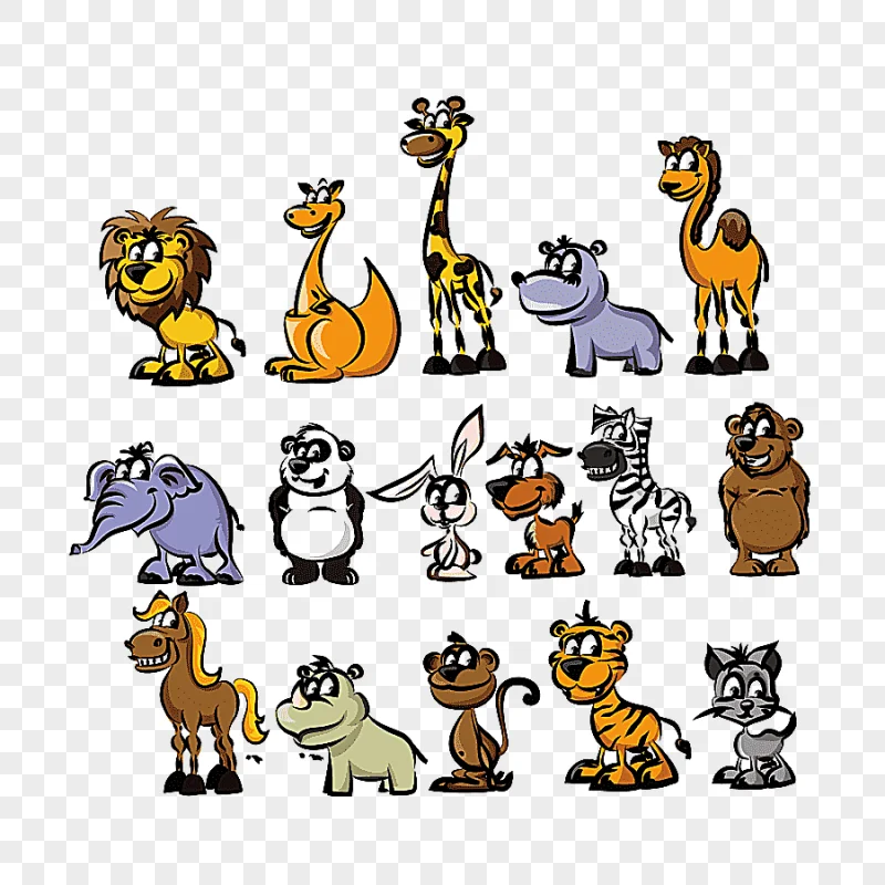 png clipart giraffe cartoon wildlife animal cute little animal mammal cat like mammal