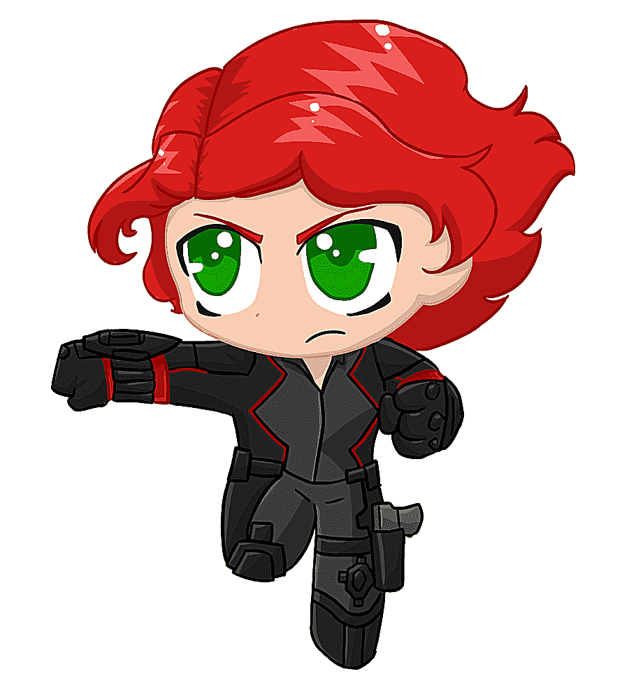 png clipart girl anime character black widow marvel comics cartoon chibi black widow marve