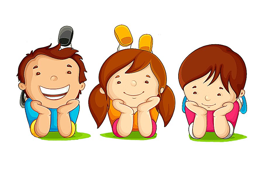 png clipart girl in between two boys animated illustration child cartoon hand painted cart