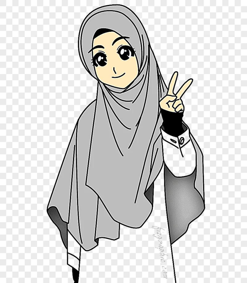 png clipart girl wearing hijab scarf animated hijab muslim islam drawing cartoon islam whi
