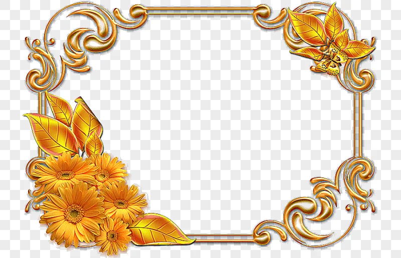 png clipart gold flowers and leaves digital frame illustration frames graphy invitation fr
