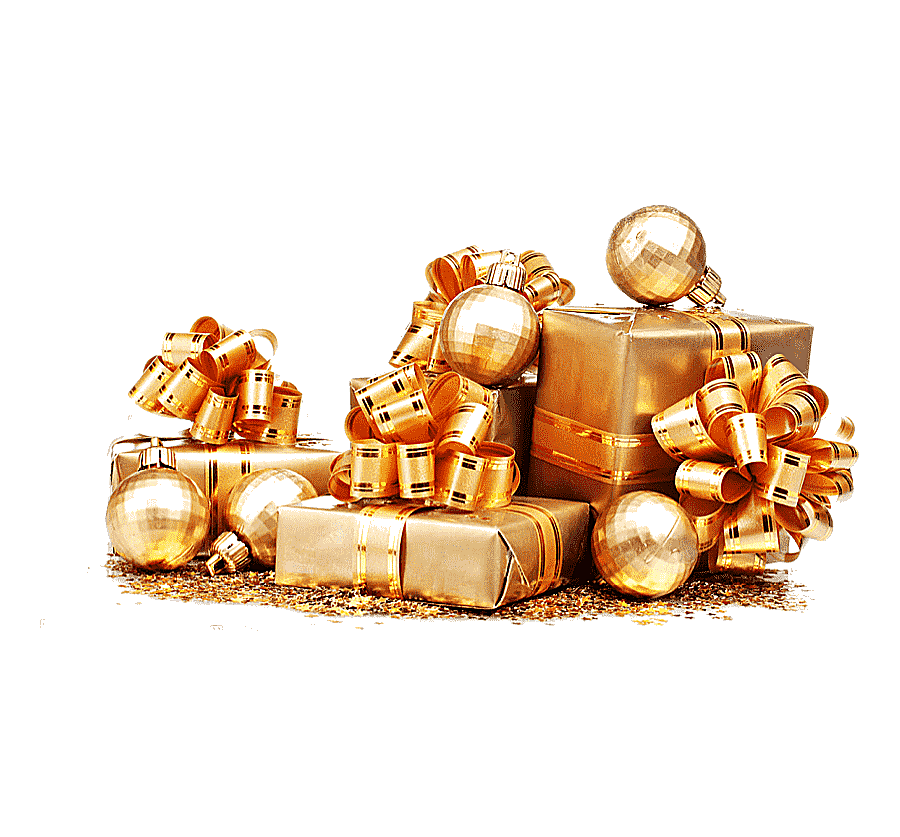png clipart gold gift boxes and baubles santa claus gift christmas ornament gold christmas