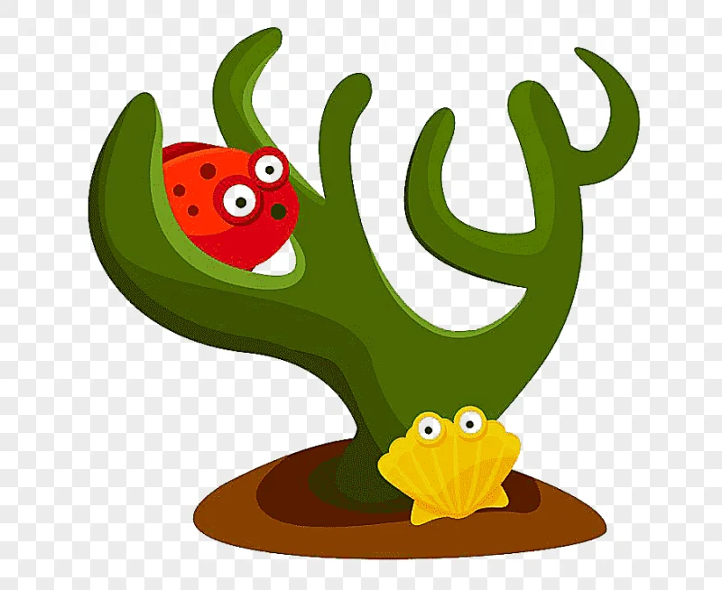png clipart green cactus deep sea creature aquatic animal cartoon seaweed shell food graph
