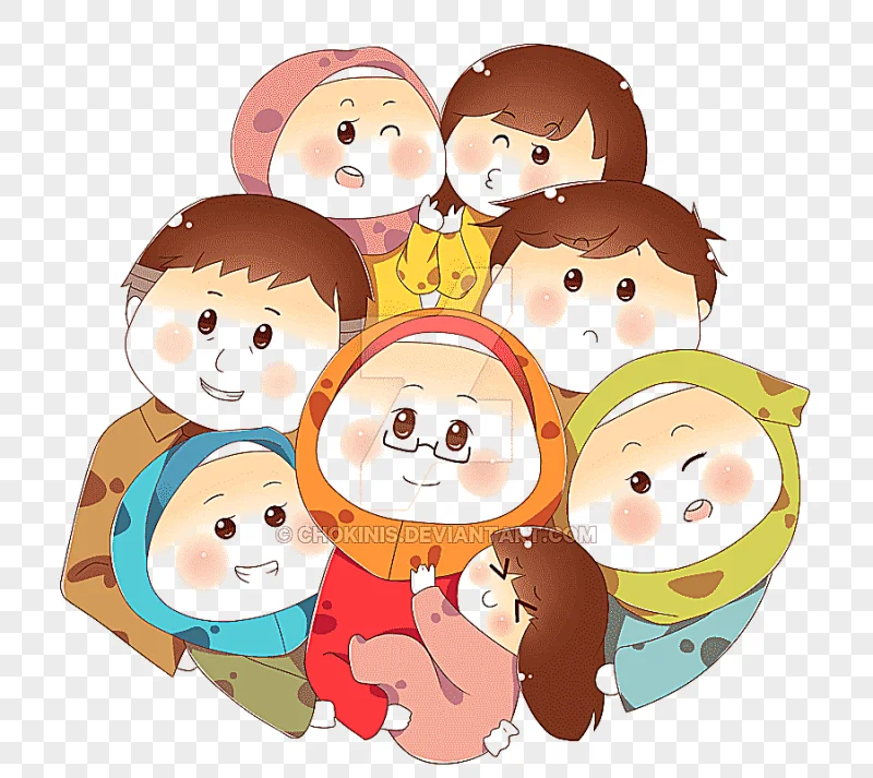 png clipart group of animated character family muslim islam cartoon child family cartoon h