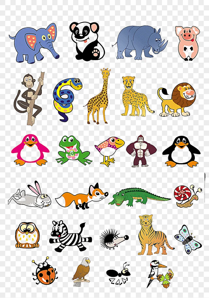 png clipart hand painted cartoon animal collection cartoon cartoon animals