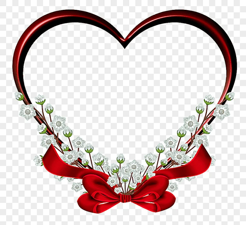 png clipart heart frame red heart frame decor red floral heart illustration with bow accen