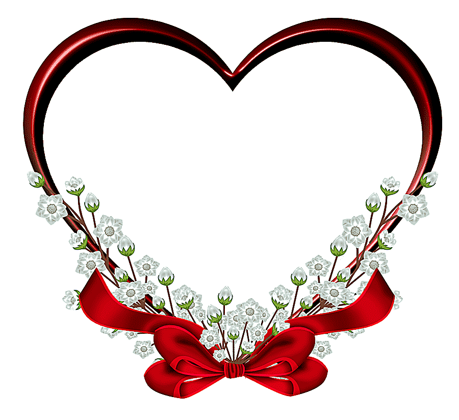 png clipart heart frame red heart frame decor red floral heart illustration with bow accen