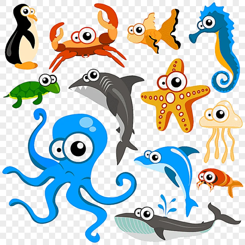 png clipart hippopotamus cartoon animal blue sea fish 123 blue cartoon