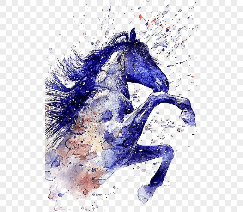png clipart horse watercolor painting tattoo drawing drawing ritmeester blue and brown hor