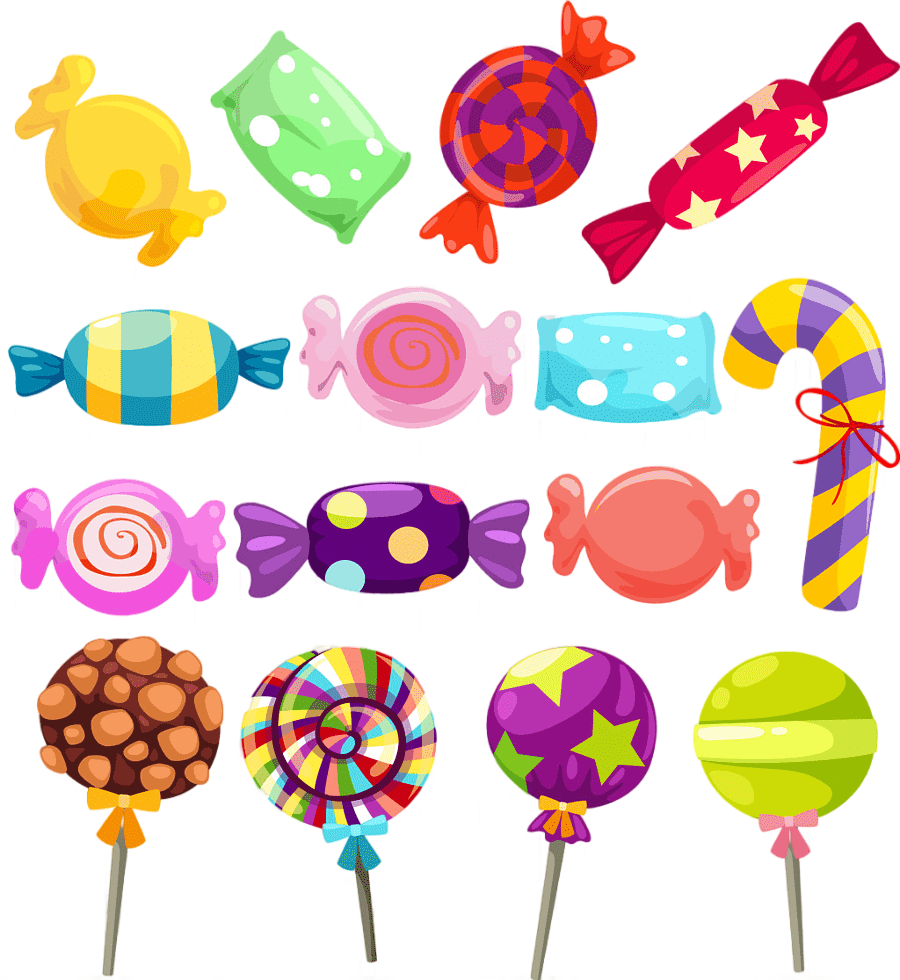 png clipart lollipop gumdrop cotton candy candy cane 3d candy hand painted candy colored c