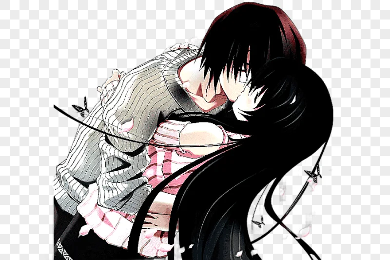 png clipart man kissing girl anime character anime love romance kiss cartoon kissing coupl