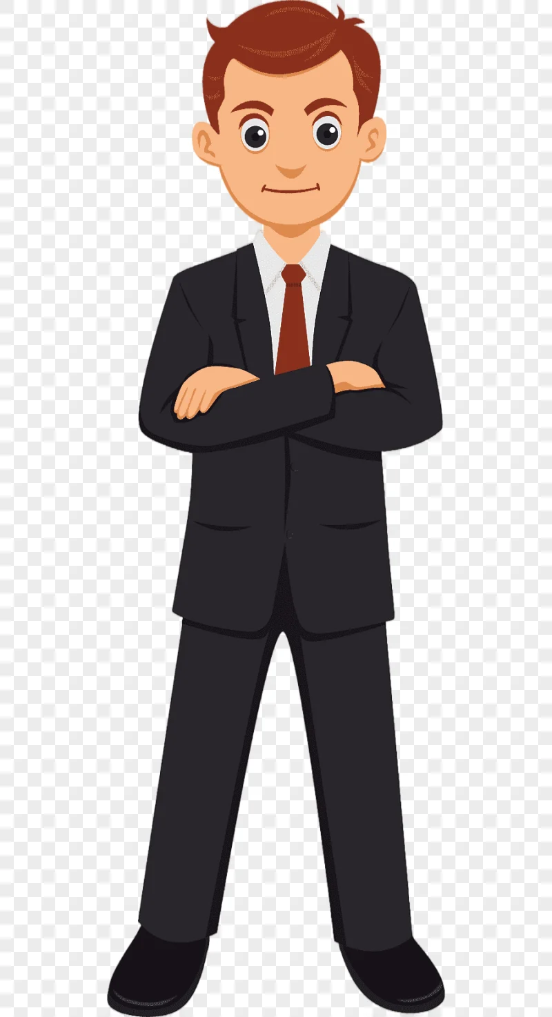 png clipart man wearing black suit and red tie cartoon cartoon business man business woman hand