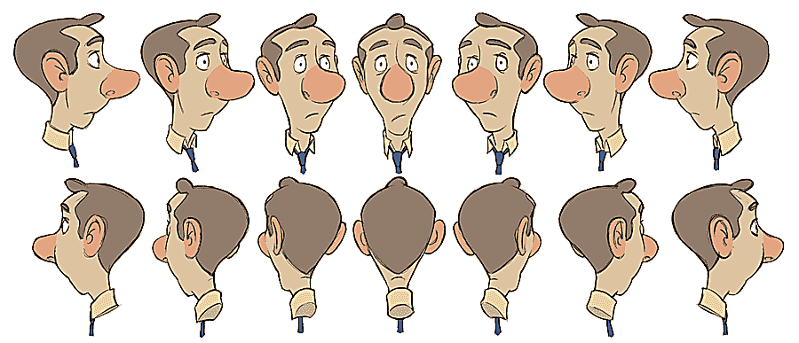 png clipart model sheet animation cartoon concept art illustrator turn around human head